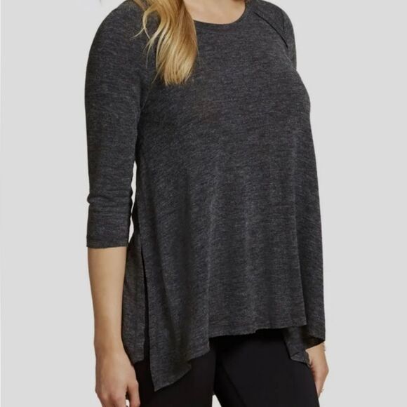Jessica Simpson NWT Gray Maternity‎ Nursing Top 3/4 Sleeve Side Slit XS - Picture 1 of 8